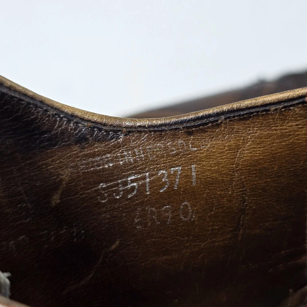 Vintage Florsheim Imperial Monk Strap‎ Shoes 11 D Brown Leather Wingtip Brogue